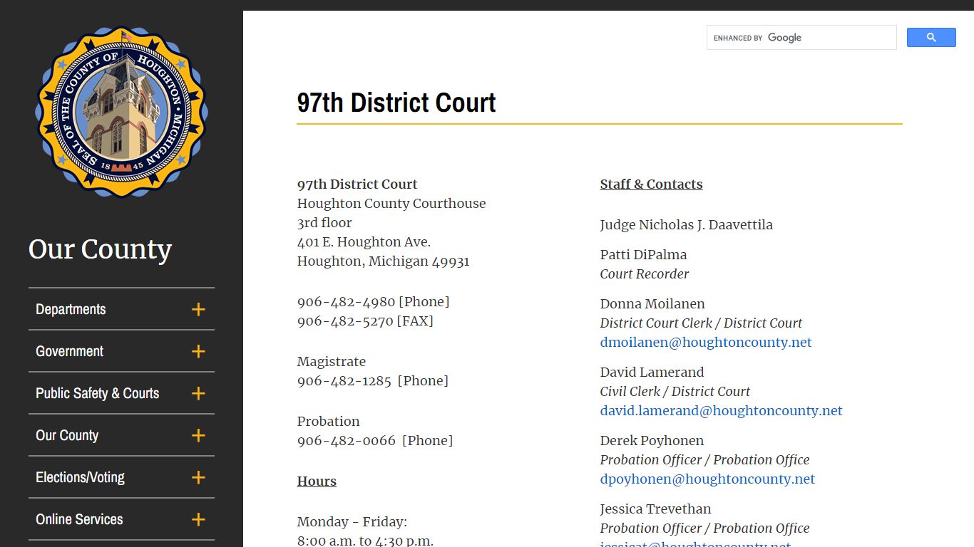 97th District Court | Houghton County, Michigan