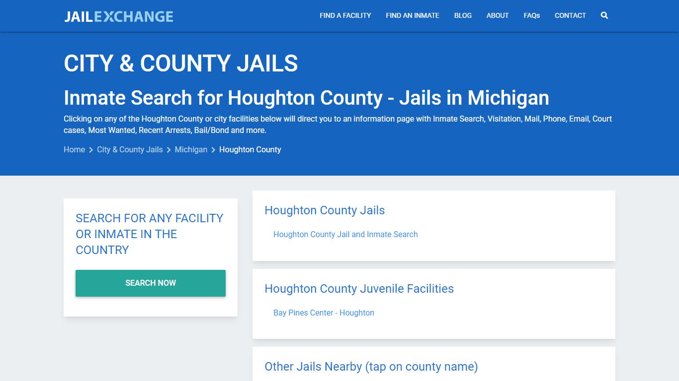 Inmate Search for Houghton County | Jails in Michigan - Jail Exchange